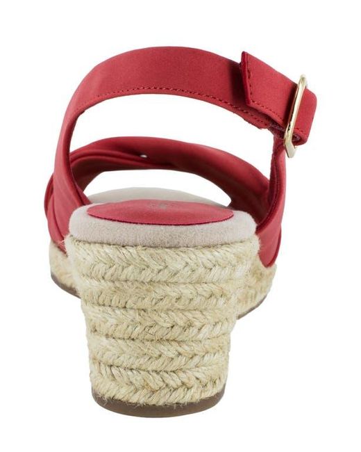 Easy Street Red Maureen Wedge Sandal
