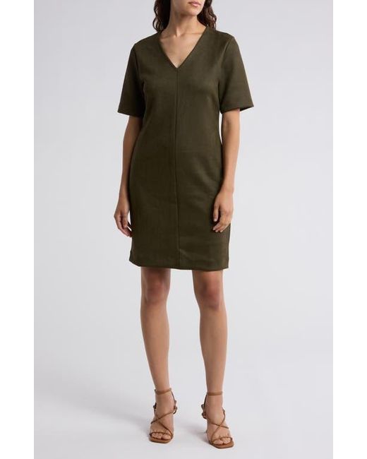 suede dress green Forest Green Faux Suede Button Down Shirt Dress