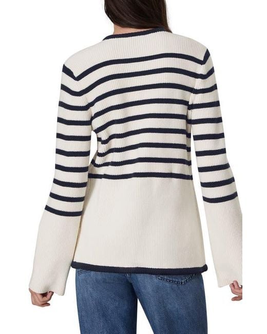 Rag & Bone Blue Nancy Stripe Wool Blend Cardigan