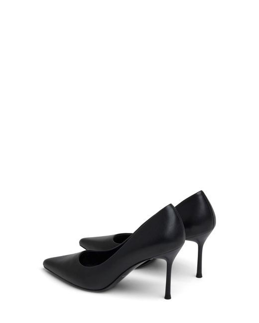 7 For All Mankind Black Leather Pointed Toe Pump