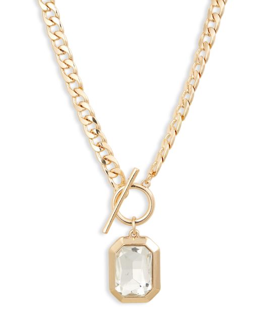 Nordstrom Metallic Cz Toggle Chain Link Necklace