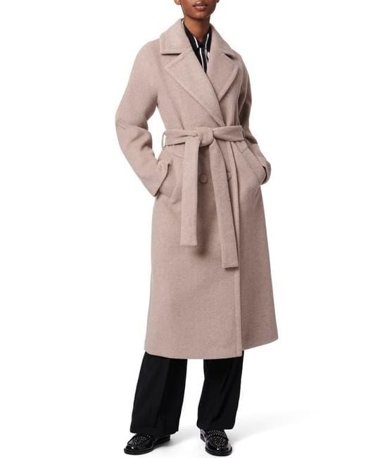 Bernardo Natural Double Breasted Belted Coat