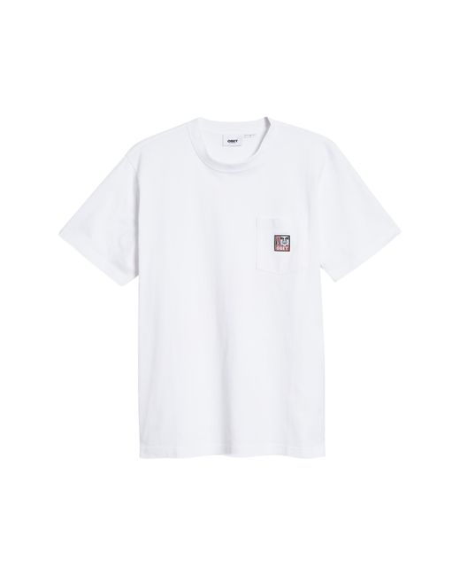Obey White Point Pocket Logo Organic Cotton T-shirt for men