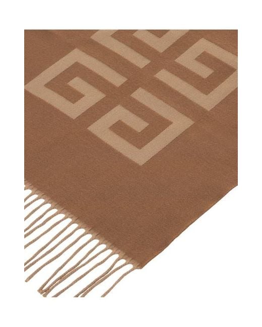 Givenchy Brown 4G Reversible Wool Scarf