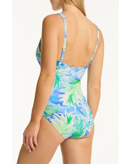 Sea Level Blue Key Largo Triangle One-Piece Swimsuit