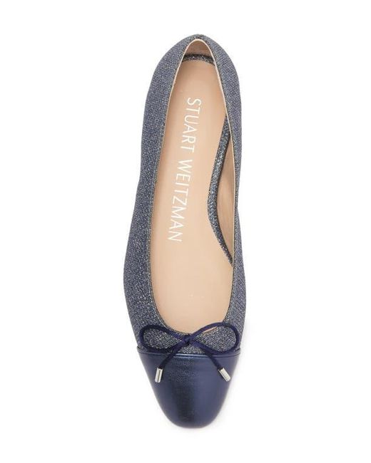 Stuart Weitzman Blue Sleek Bow Flat