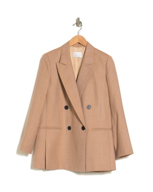 Rebecca Taylor Natural Double Breasted Woold Blend Sport Coat