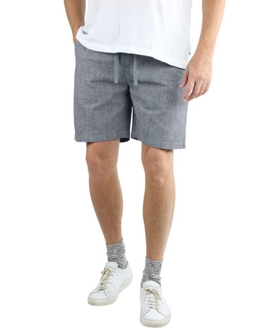 Jachs New York Blue Stretch Chambray Pull-on Shorts for men