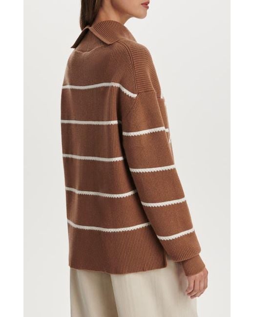 Varley Brown Hamish Split Turtleneck Sweater