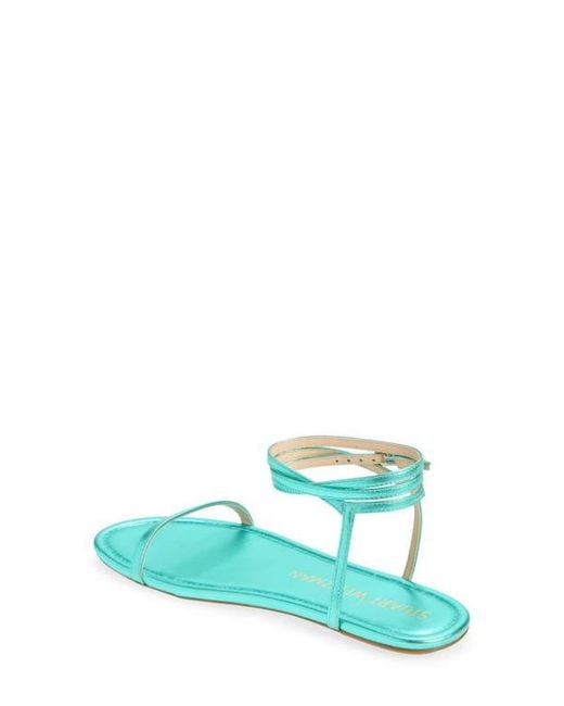 Stuart Weitzman Green Barely Nude Flat Sandal