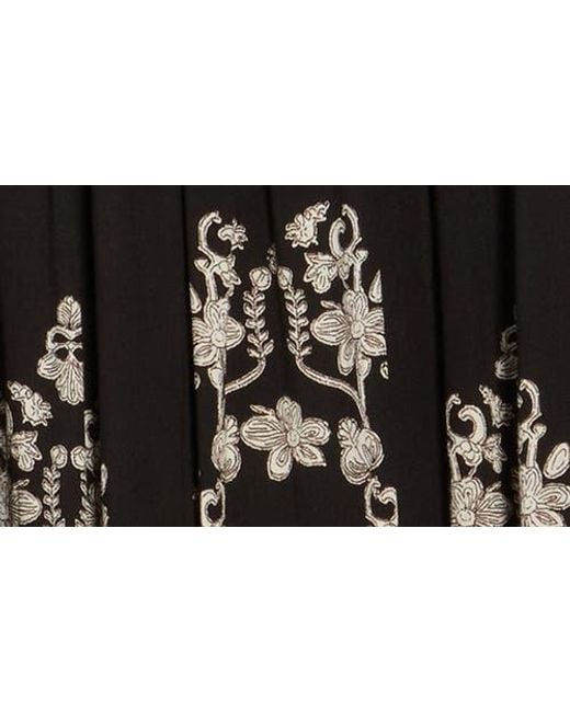 Max Studio Black Floral Midi Skirt