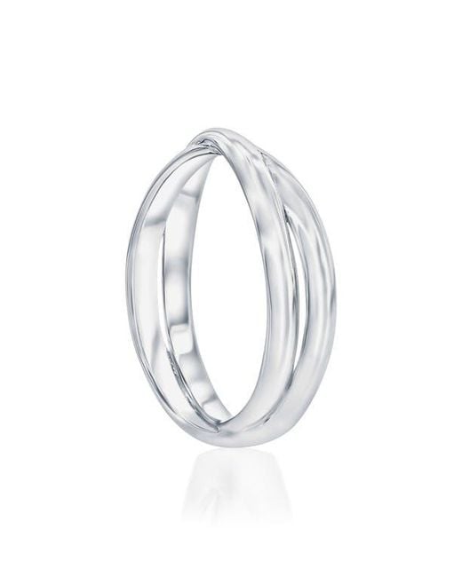 Simona White Crossover Ring
