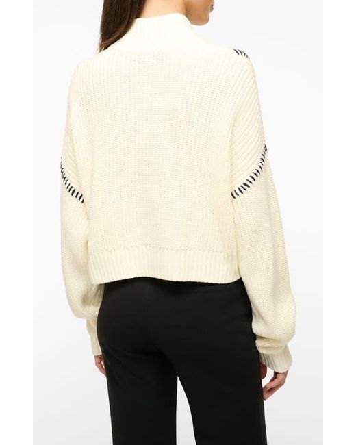 Staud White Cropped Hampton Sweater