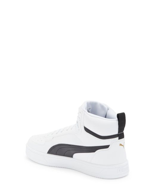 PUMA White Caven 2.0 Mid Top Sneaker for men