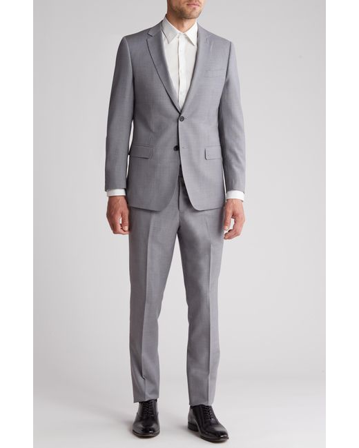 Class Roberto Cavalli Gray Slim Fit Wool Suit for men
