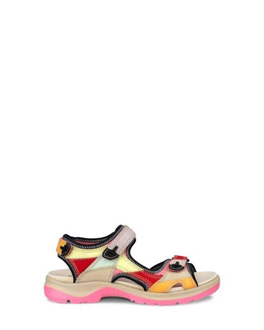 Ecco White Yucatan Patchwork Sandal