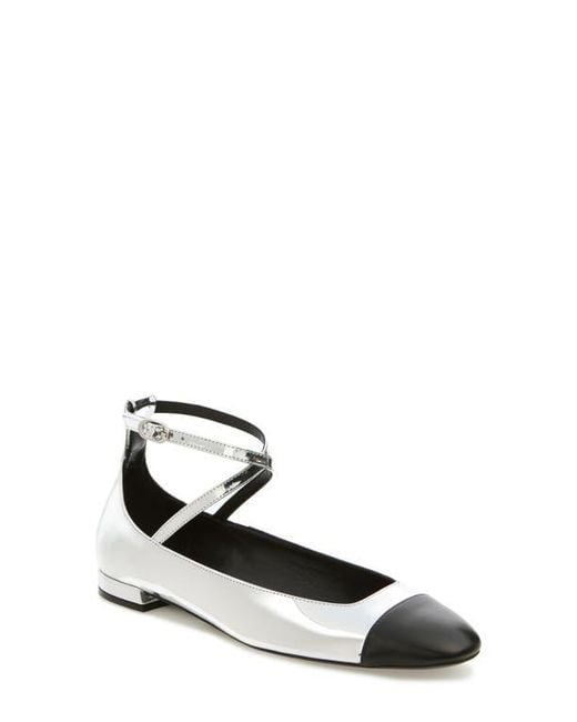 Stuart Weitzman Metallic Eden Cross Strap Ballet Flat