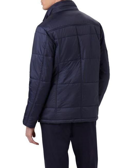 Bugatchi Blue Water Repellent Quilted Jacket for men