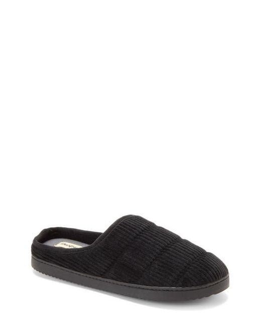 Dearfoams Black Declan Quilted Slipper for men