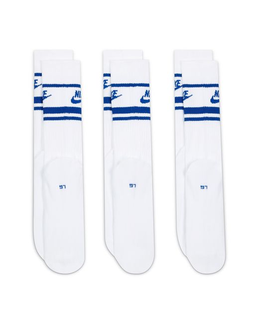Nike Blue 3-pack Dri-fit Everyday Essentials Crew Socks for men