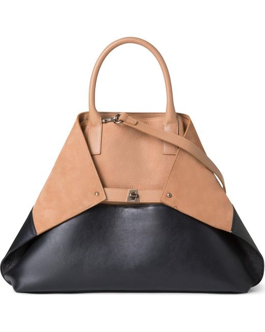 Akris Black Medium Ai Two-Tone Leather Shoulder Bag