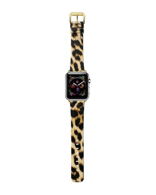 The Posh Tech Leopard Print Leather Apple Watch Band in Black Lyst