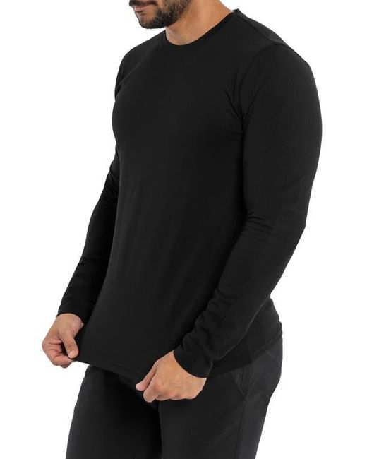 Xray Jeans Black Crewneck Long Sleeve T-Shirt for men