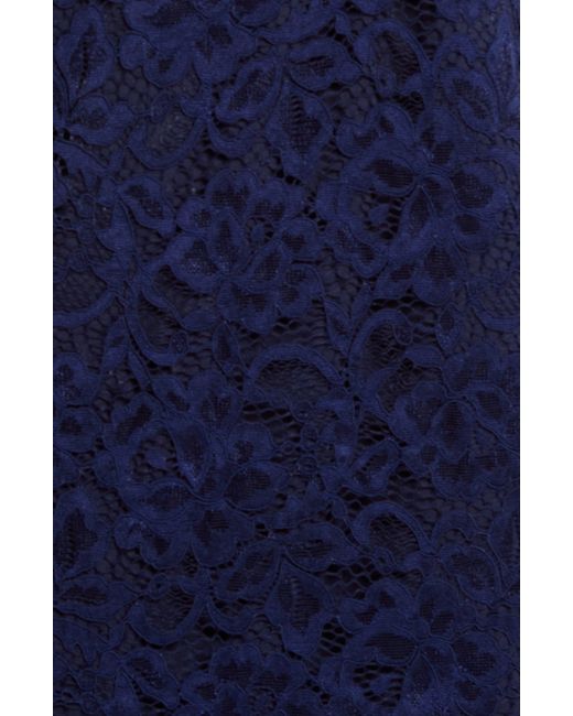 Sam Edelman Blue Flutter Sleeve Lace & Chiffon Dress