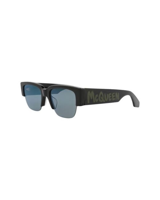 McQueen Multicolor 54Mm Half Rim Rectangular Sunglasses
