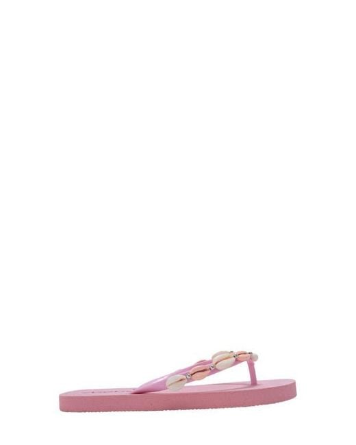 Bebe Pink Seashell Flip Flop