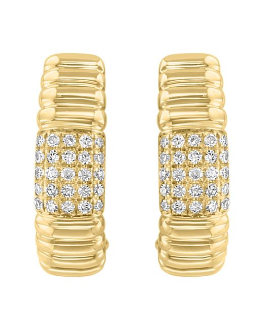 Effy Metallic 14k Gold Diamond Huggie Hoop Earrings
