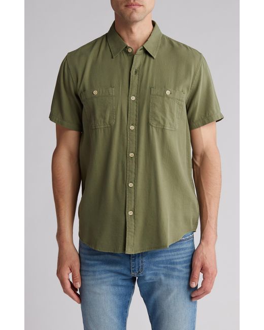 Lucky Brand Green Mason Workwear Short Sleeve Button-up Shirt for men