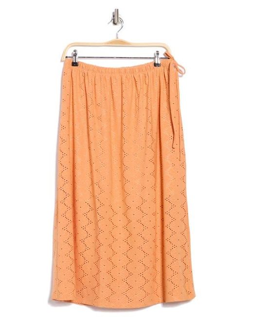 Vero Moda Orange Kim Eyelet Maxi Skirt