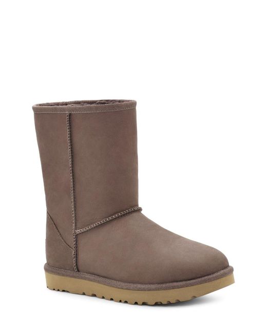 UGG Classic Short Leather Water Resistant Boot In Brownstone At ...