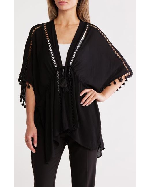 Vince Camuto Black Circle Lace Inset Topper