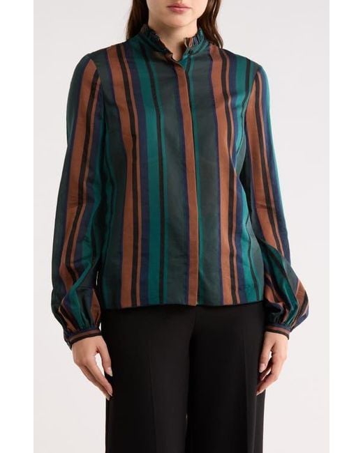 Longchamp Black Stripe Print Top