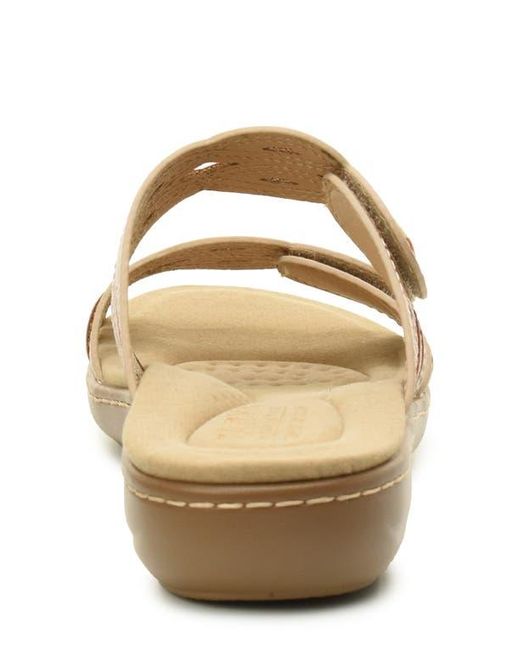 Taryn Rose Metallic Cutout Slide Sandal