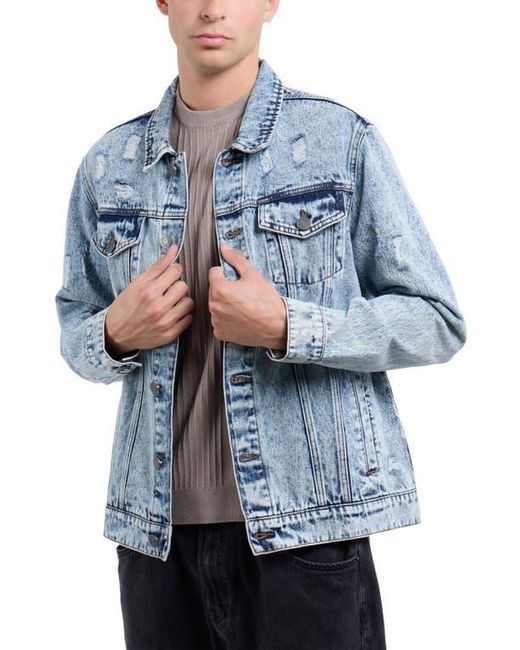 Xray Jeans Blue Washed Denim Slim Jacket for men