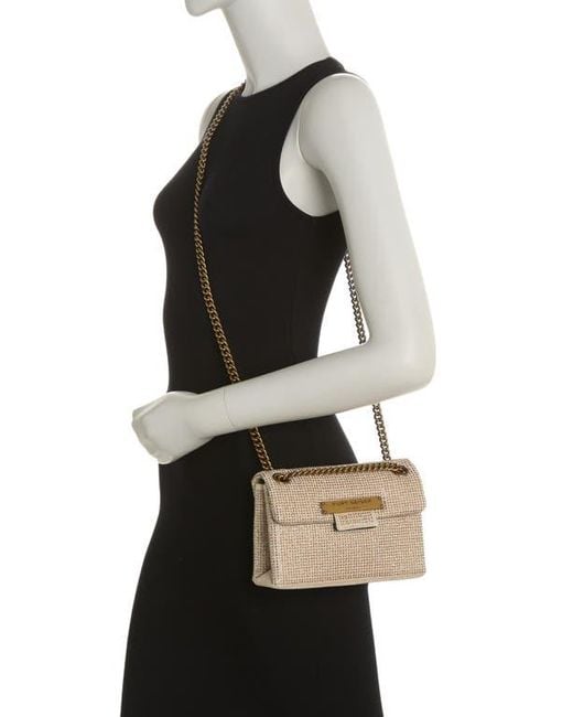 Kurt Geiger Natural Rhinestone Mini Brixton Shoulder Bag