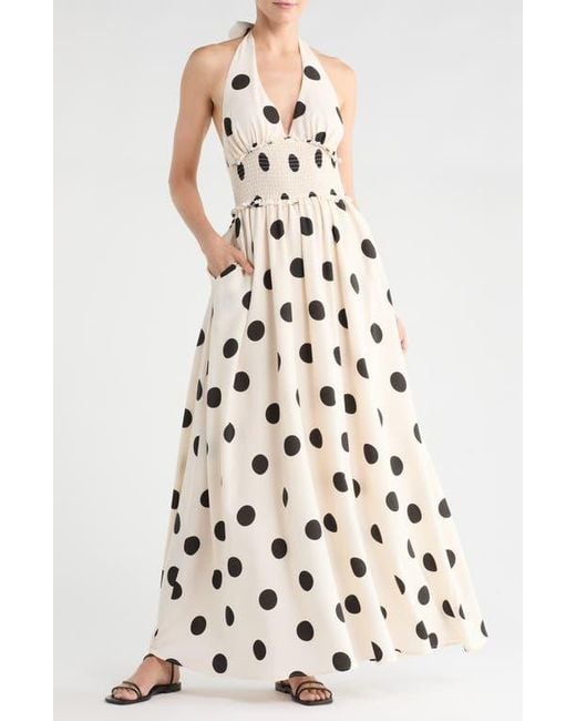 Love By Design Nina Patterned Halter Maxi Dress in White | Lyst