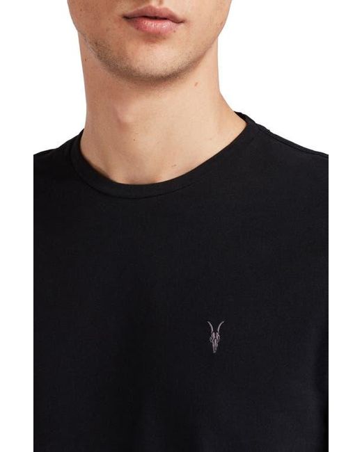 AllSaints Black Brace Tonic Slim Fit Cotton T-shirt for men
