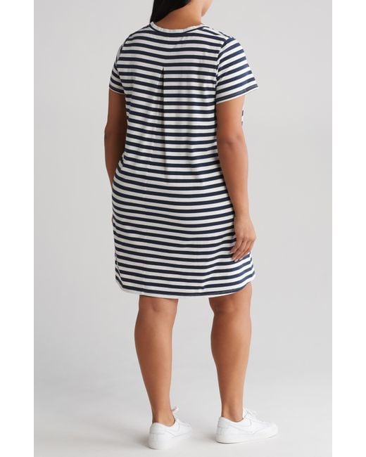 Melrose and Market Blue Stripe Short Sleeve T-shirt Dress