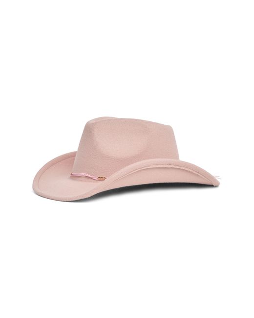 Vince Camuto Pink Bead Trim Cowboy Hat
