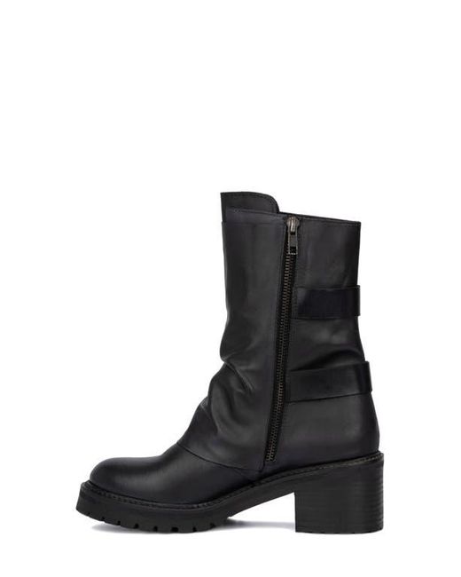 Vintage Foundry Black Margot Double Buckle Leather Boot