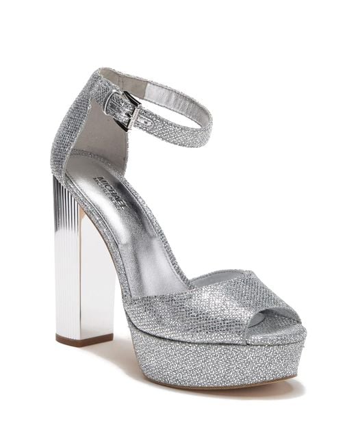 Actualizar 84+ imagen michael kors silver platform heels