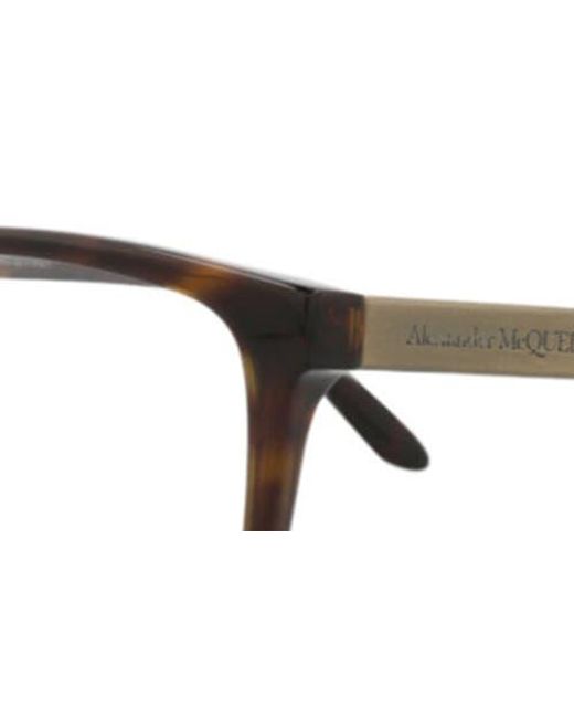 McQueen Black 56Mm Square Optical Glasses for men