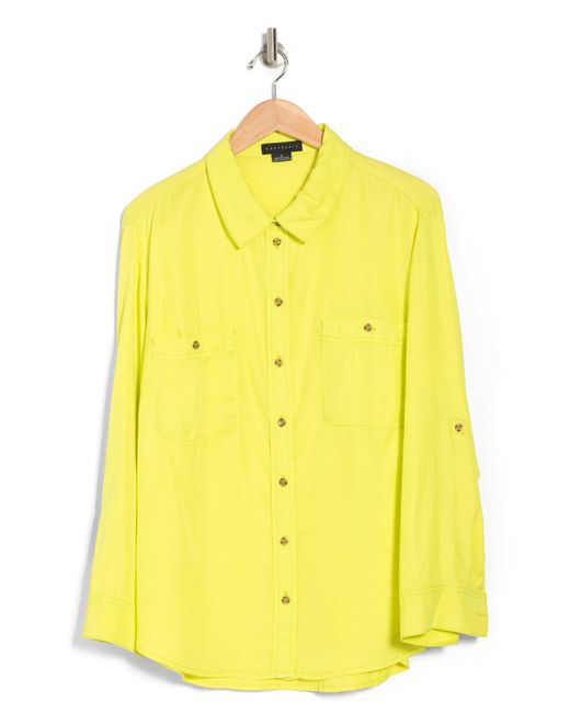 Sanctuary Yellow Long Sleeve ® Lyocell Button-up Shirt