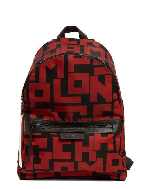 Longchamp Red Le Pliage Medium Backpack for men