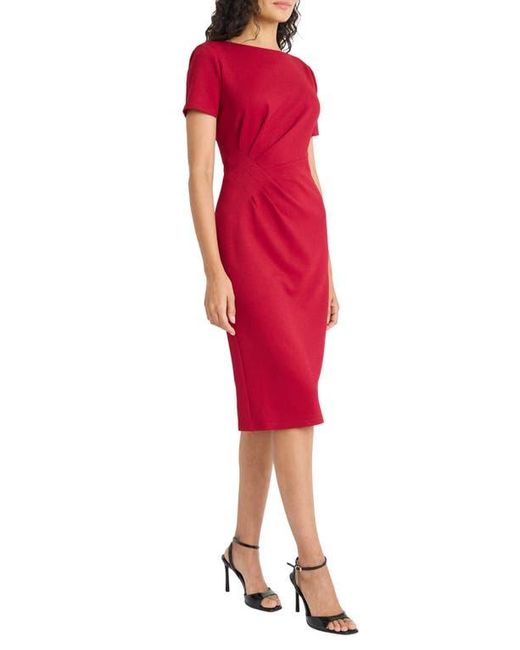 Maggy London Red Zigzag Knit Sheath Dress