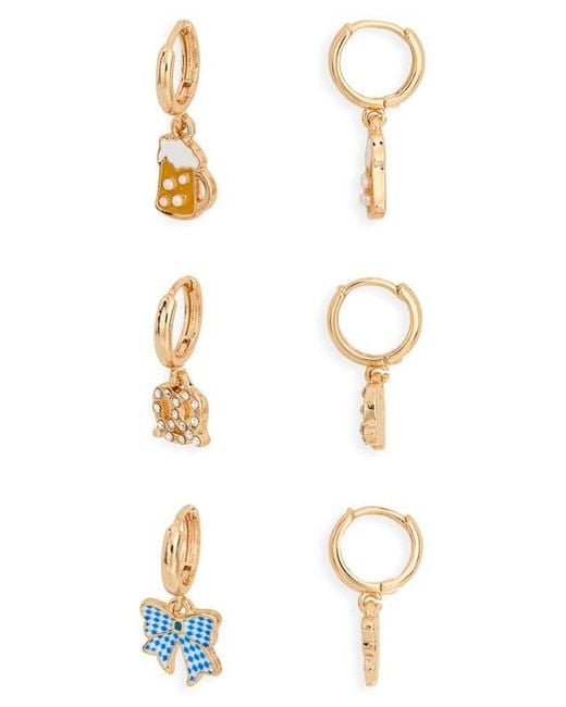 Leith Metallic Set Of 3 Oktoberfest Earrings